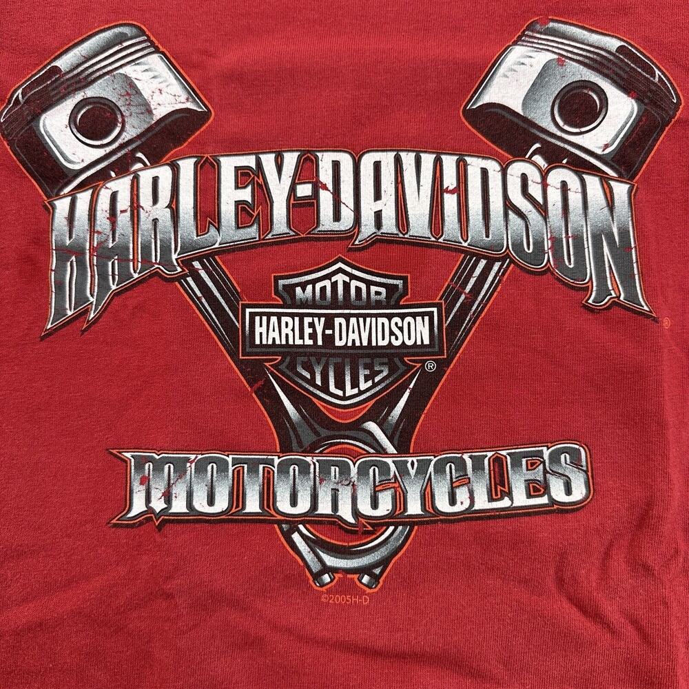 Vintage Harley Davidson Mens Medium Red Myrtle Beach Biker Double Sided 2005 - Picture 3 of 9
